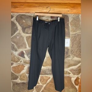 Haggar Cool 18 Pro Men’s Performance Pants Dress Slacks 36X32 Black Golf Stretch